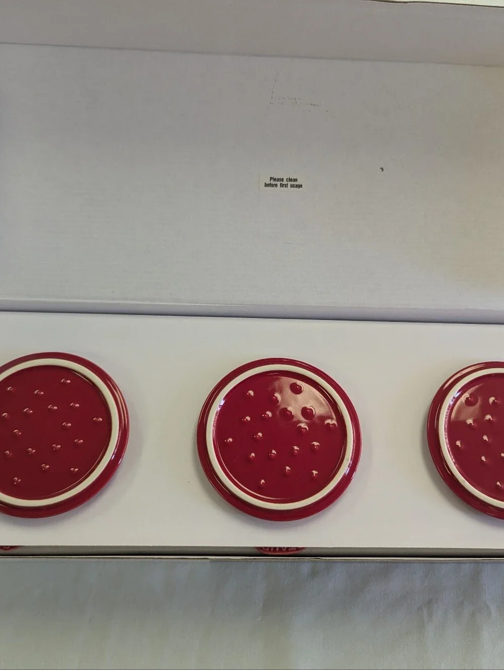 New Staub Set Of 3 Mini Cocottes In Red